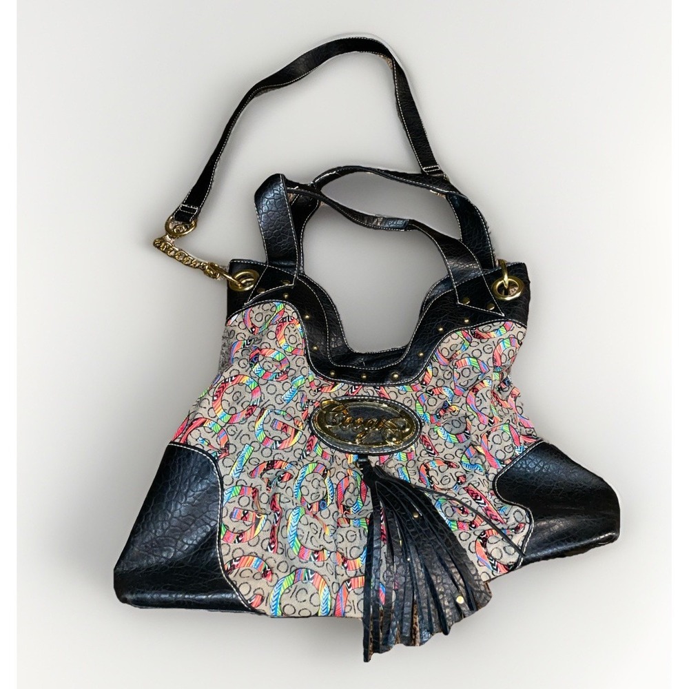 Vintage Multicolor Coogi Logo Bag Studded Tassel Y2K Shoulder‎ Purse